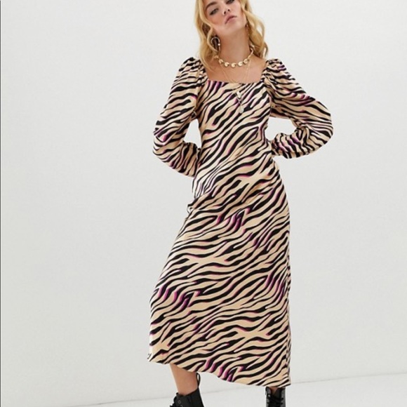 asos zebra print dress